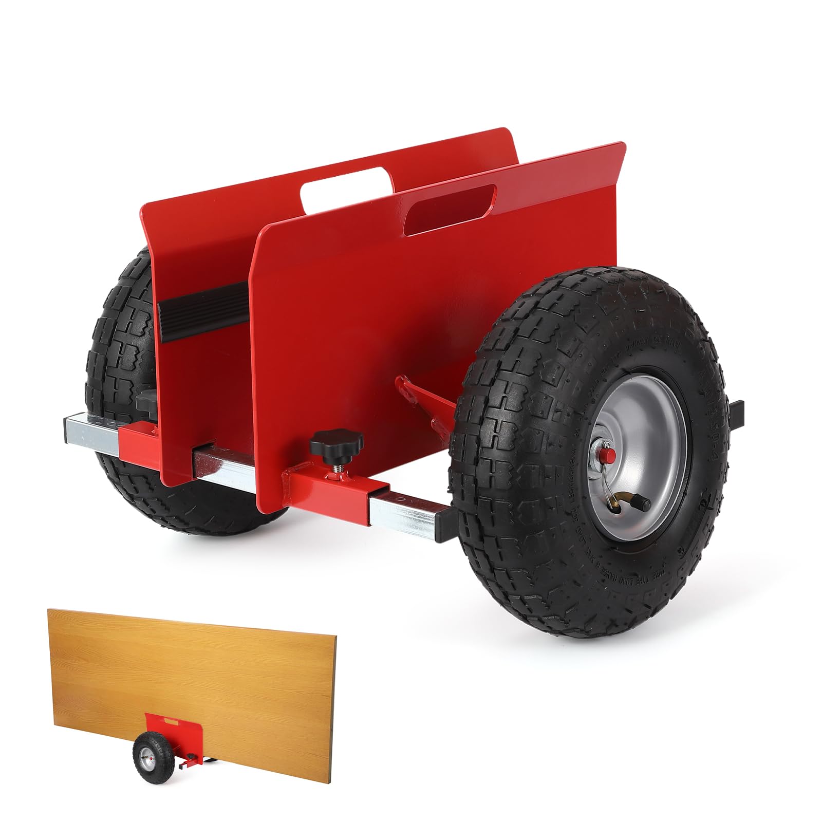 Garvee Panel Dolly Drywall Mover 600 LBS Capacity Adjustable Clamp 10 Inflatable Tires Alloy Steel Anti-Scratch Mats All Terrain Transport