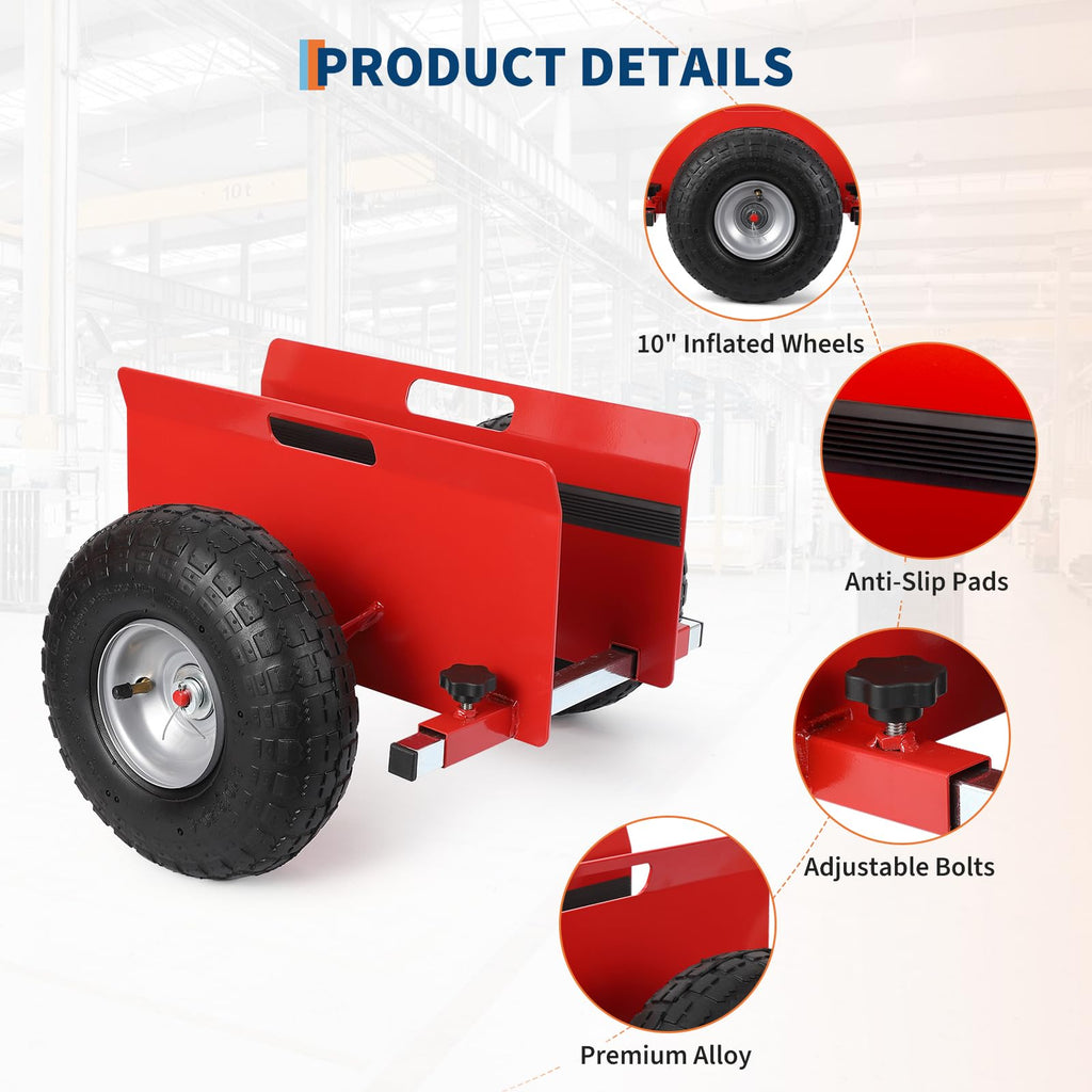 Garvee Panel Dolly Drywall Mover 600 LBS Capacity Adjustable Clamp 10 Inflatable Tires Alloy Steel Anti-Scratch Mats All Terrain Transport